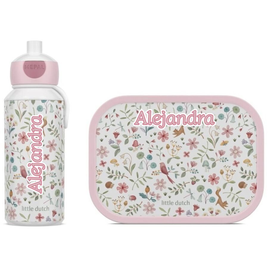 Pack Almuerzo 2 piezas Flores mariposas Little Dutch - Nanetes