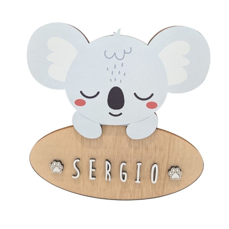 Placa puerta personalizada decorativa Koala - Nanetes