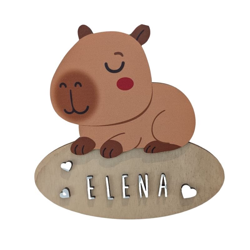 Placa puerta personalizada decorativa Capibara - Nanetes