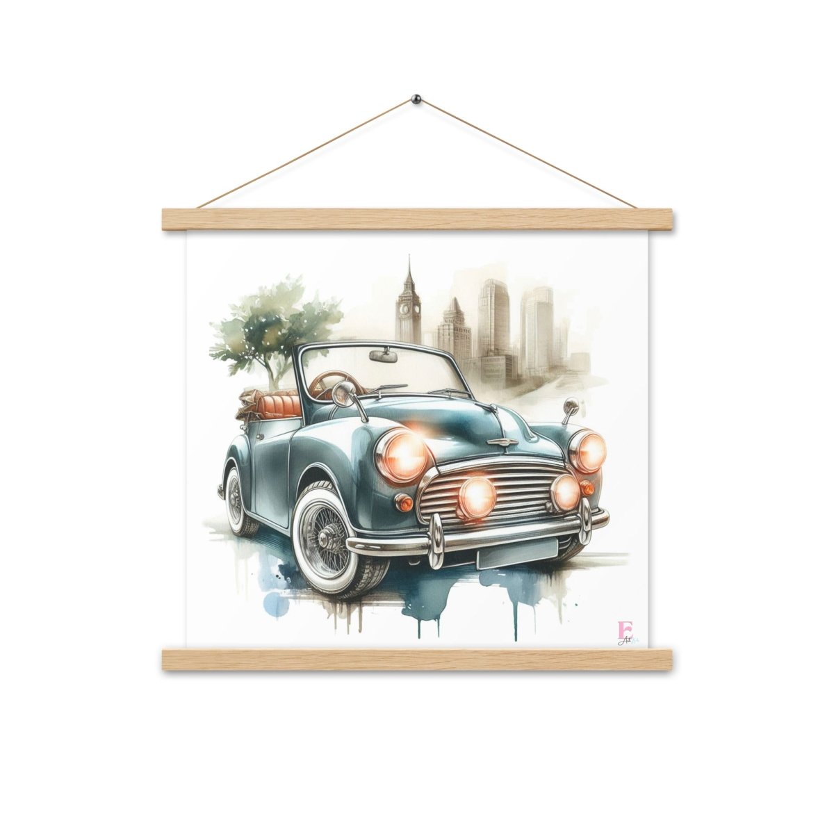 Poster colgador coche clasico - Nanetes