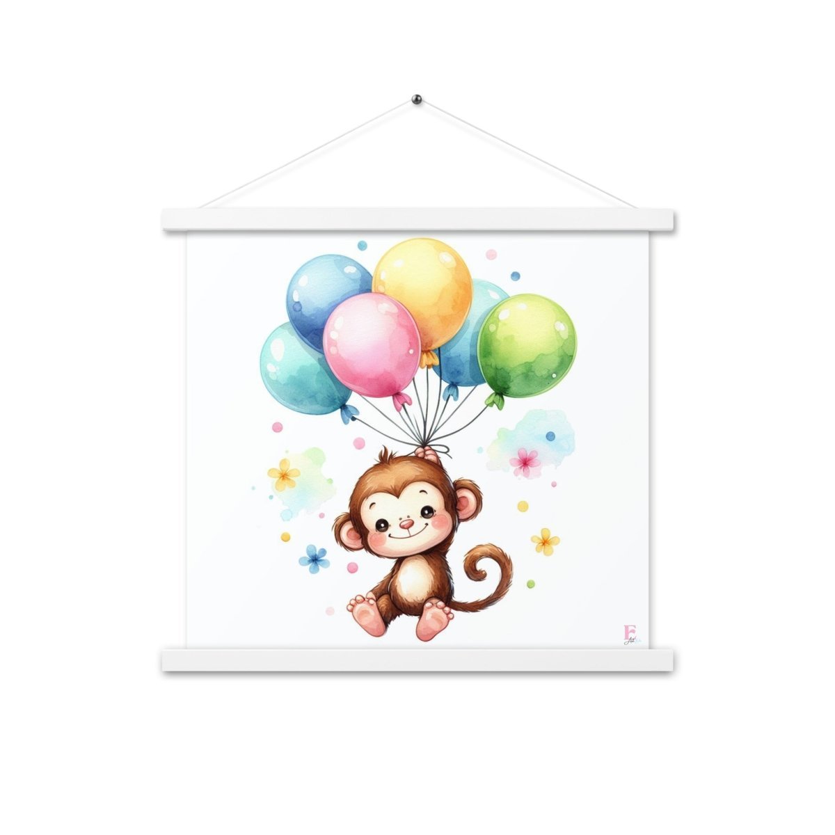Poster colgador Monito con globos - Nanetes
