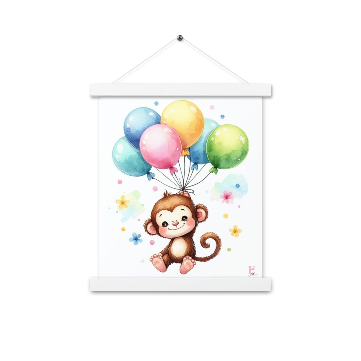 Poster colgador Monito con globos - Nanetes