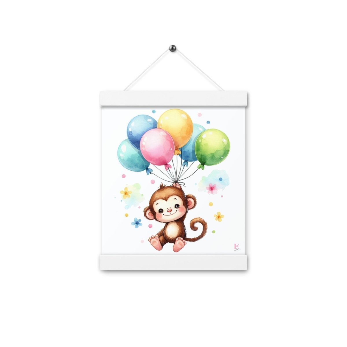 Poster colgador Monito con globos - Nanetes