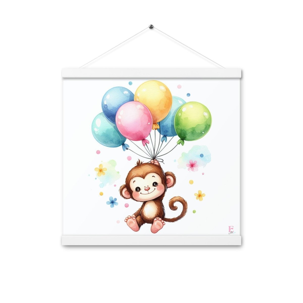 Poster colgador Monito con globos - Nanetes