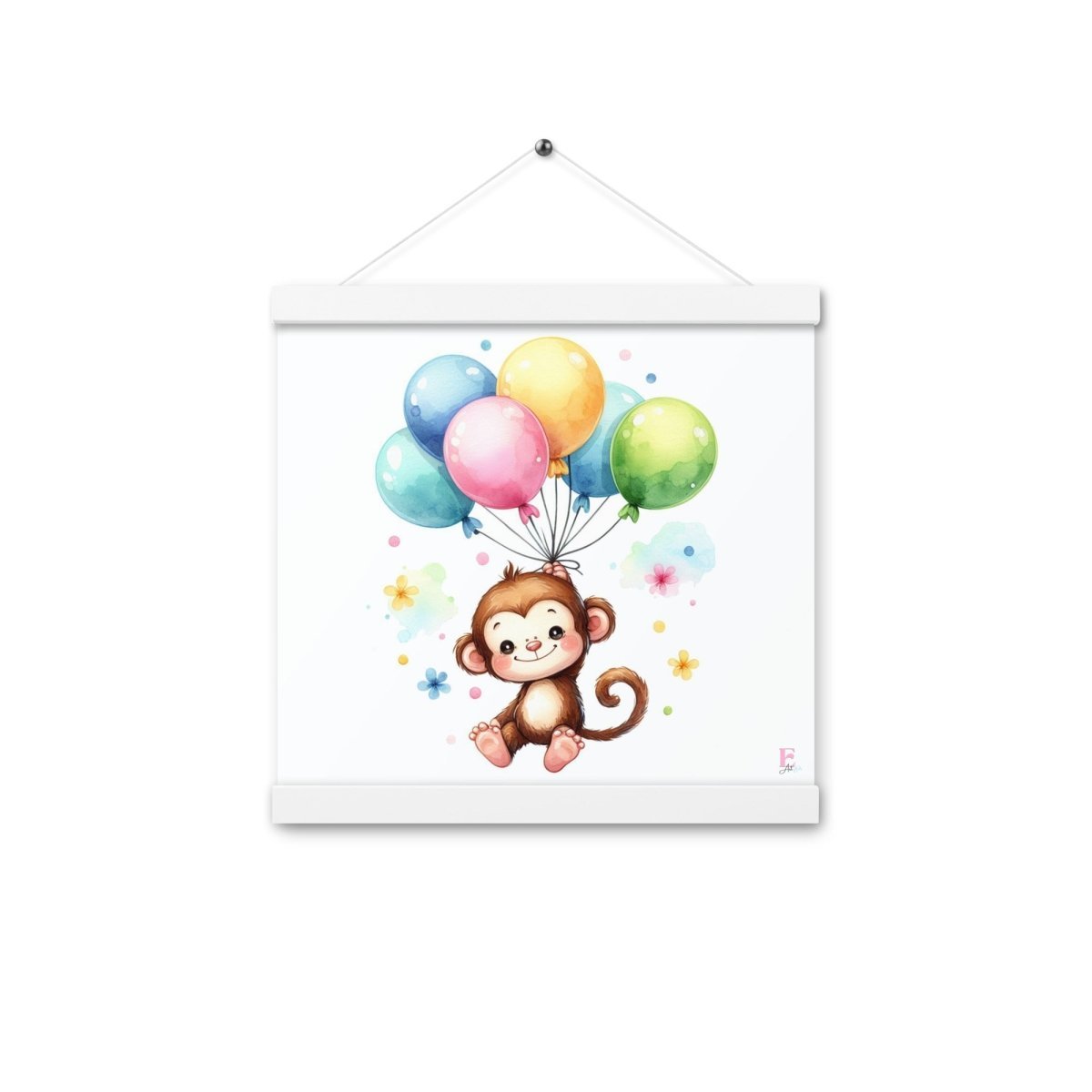 Poster colgador Monito con globos - Nanetes