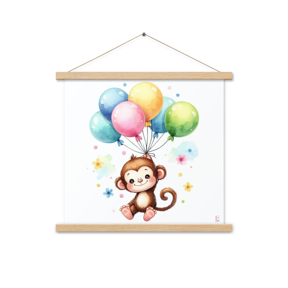Poster colgador Monito con globos - Nanetes
