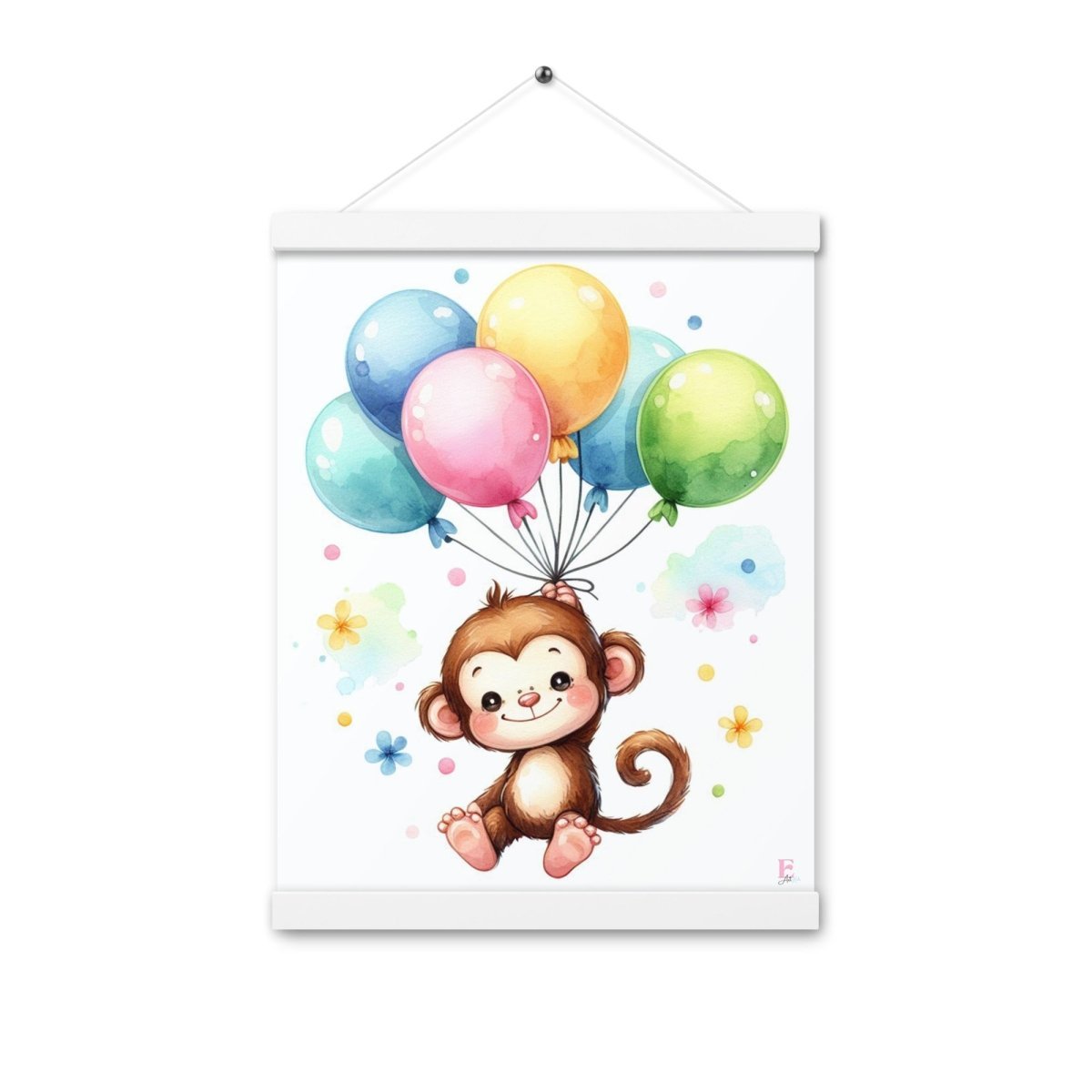 Poster colgador Monito con globos - Nanetes