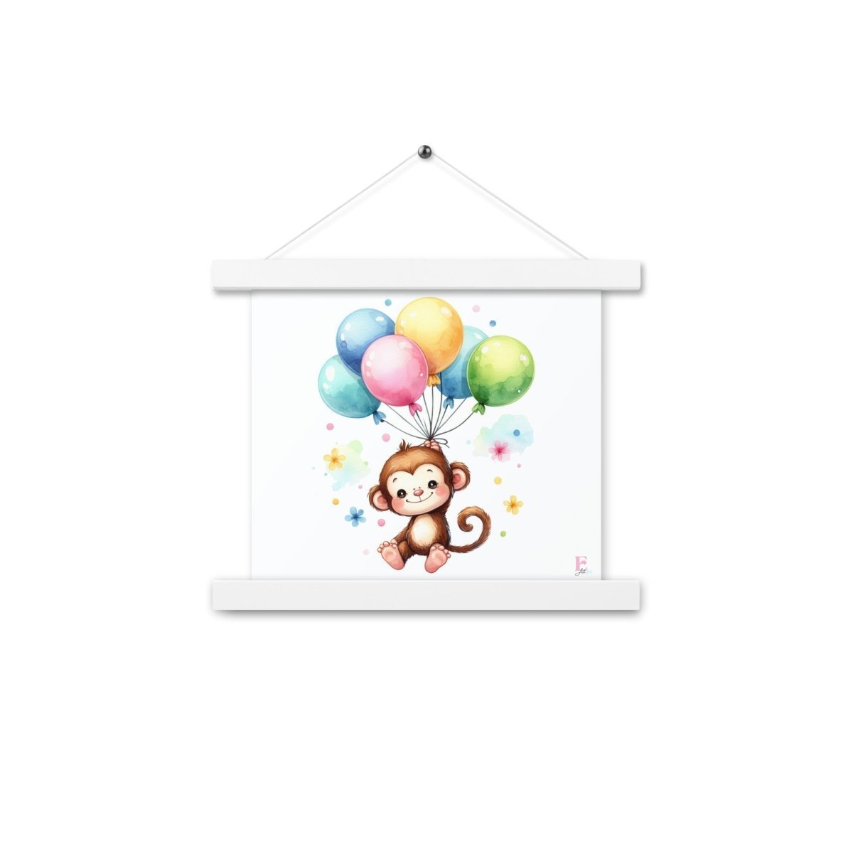 Poster colgador Monito con globos - Nanetes
