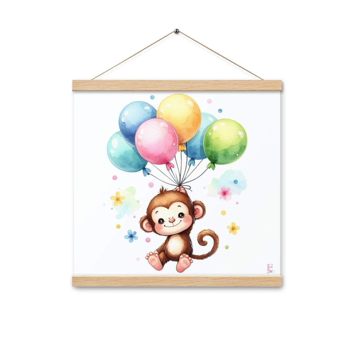 Poster colgador Monito con globos - Nanetes