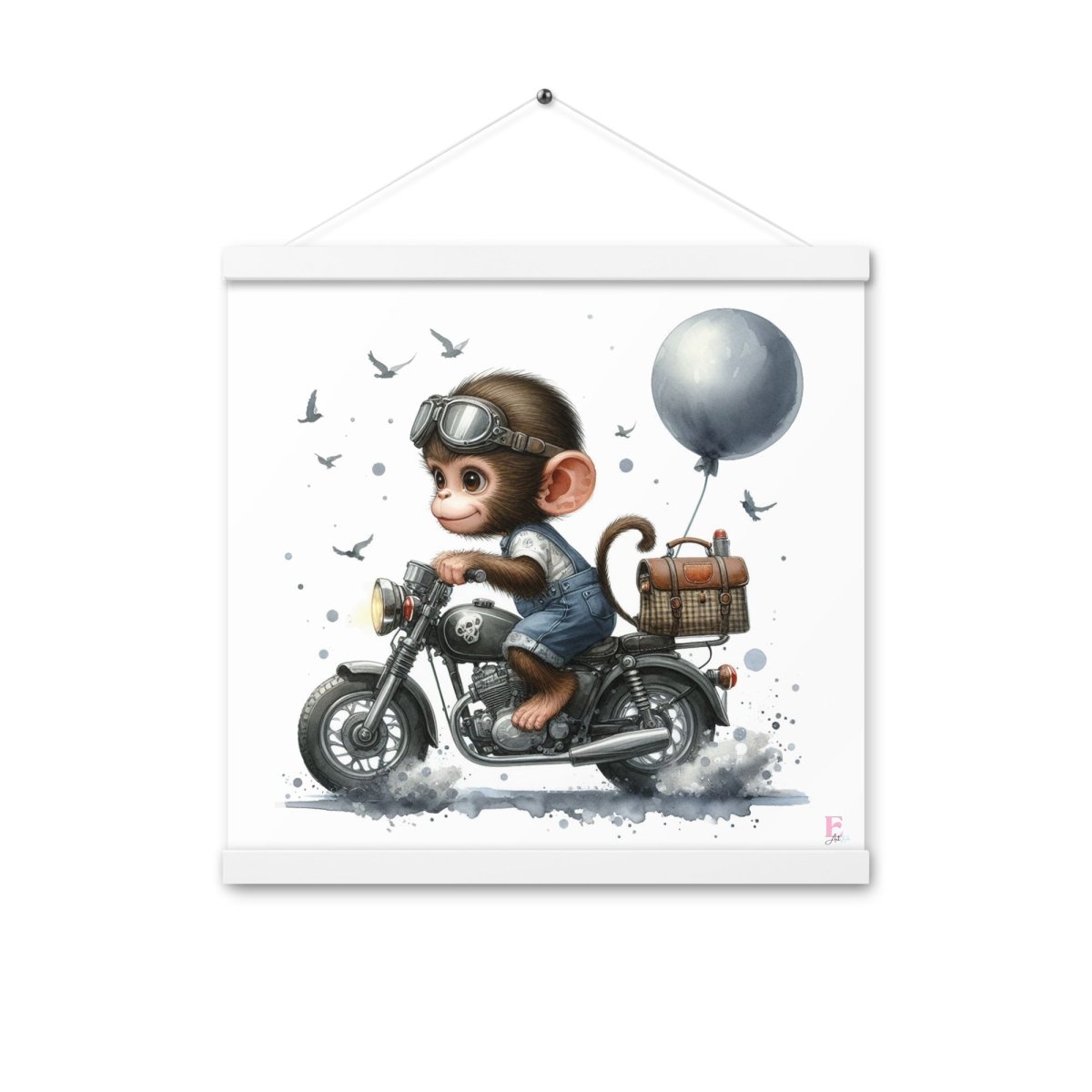Poster colgador Monito en Moto - Nanetes