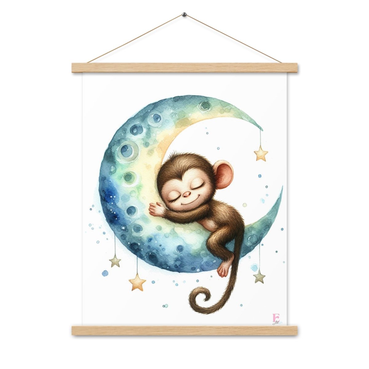 Poster colgador Mono en la Luna - Nanetes