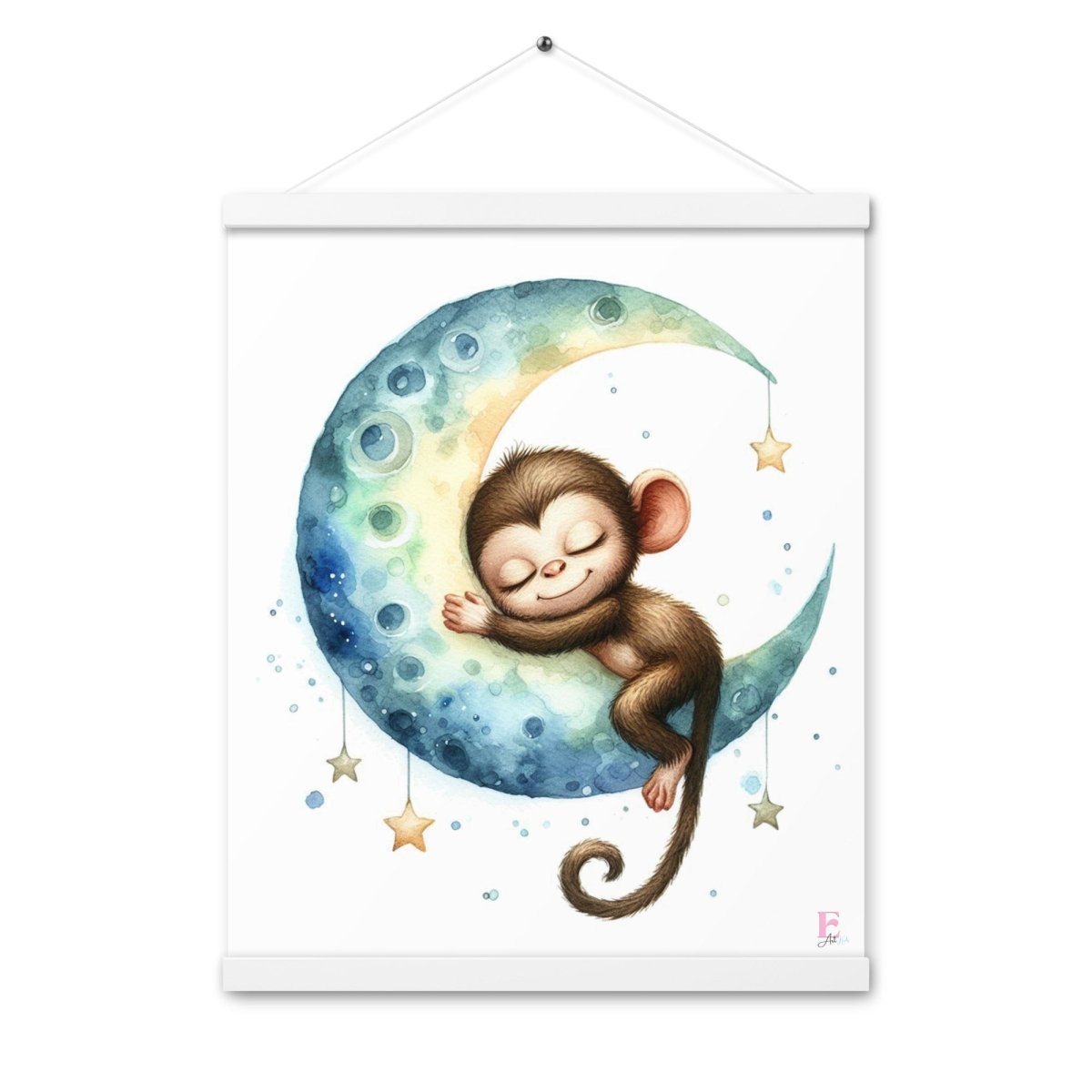 Poster colgador Mono en la Luna - Nanetes