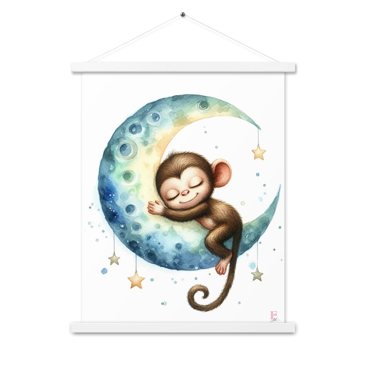 Poster colgador Mono en la Luna - Nanetes