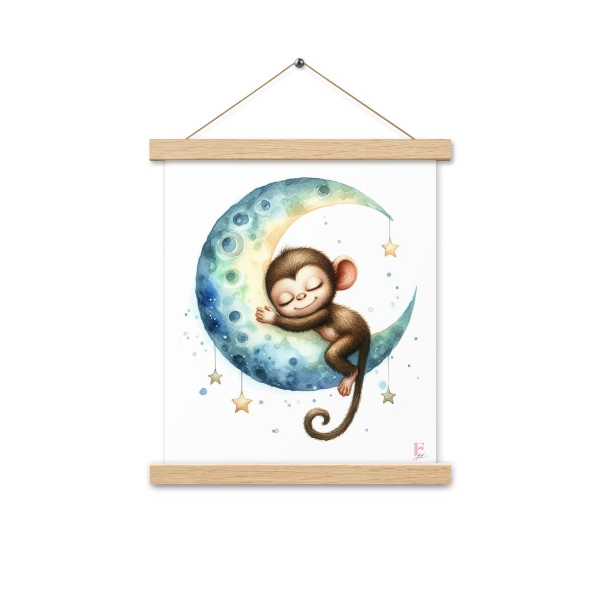 Poster colgador Mono en la Luna - Nanetes