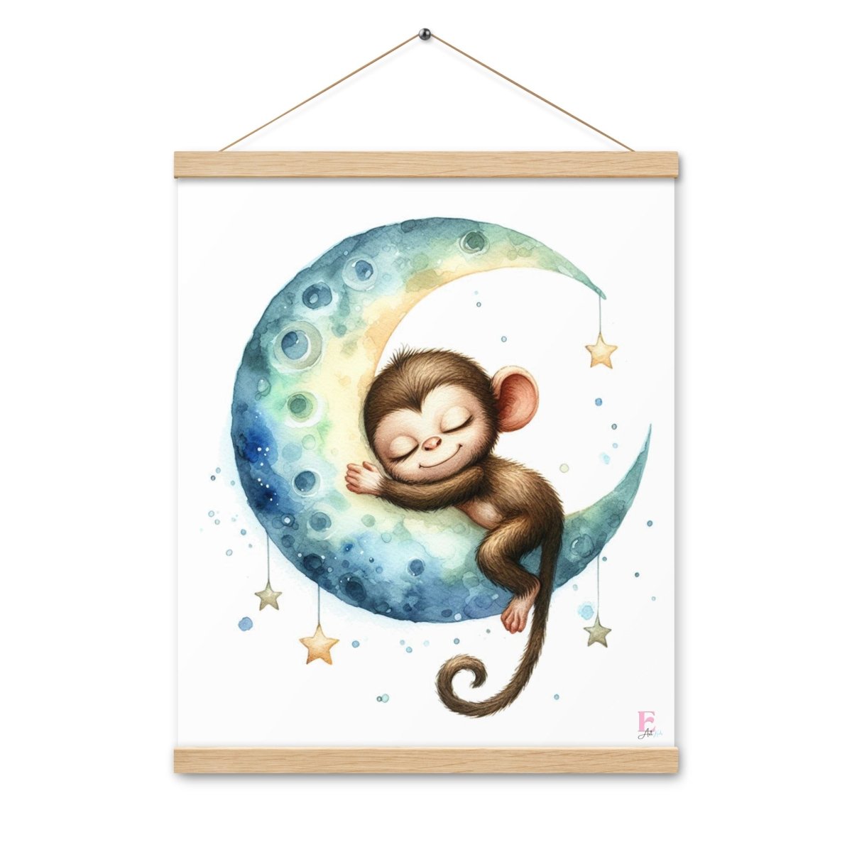 Poster colgador Mono en la Luna - Nanetes