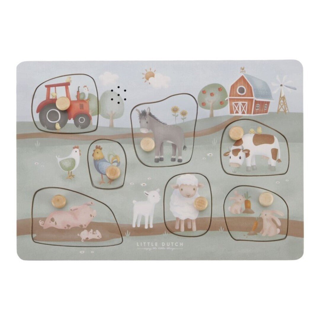 Puzzle con sonido madera Granja Little Duch - Nanetes