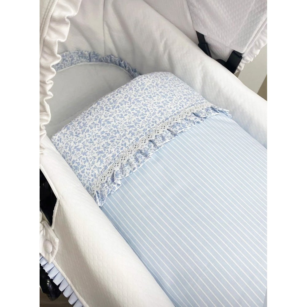 Saco Capazo Celeste flores/rayas Nanetes - Nanetes