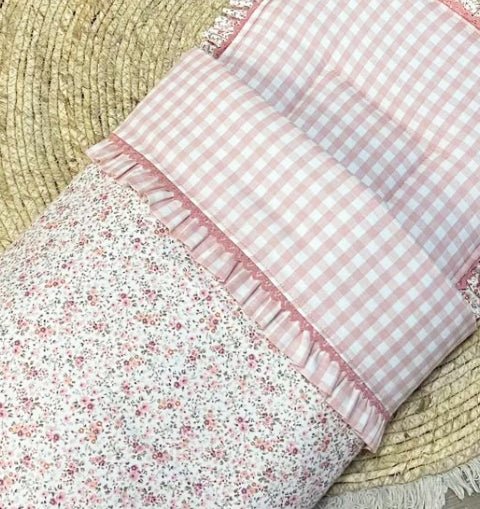 Saco Capazo Vichy Flores maquillaje Nanetes - Nanetes