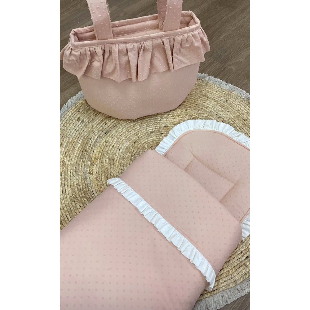 Saco Capazo Plumeti Rosa empolvado Nanetes - Nanetes