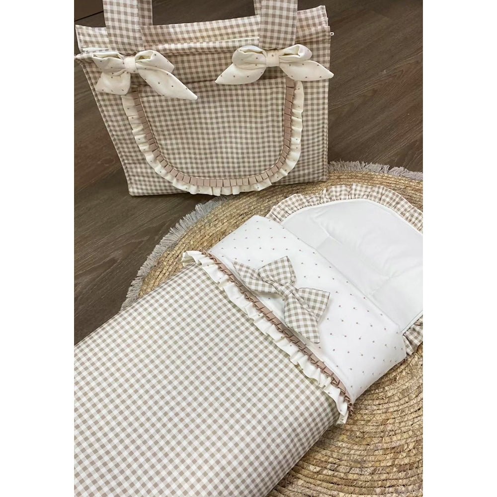 Saco Capazo Vichy marrón Nanetes - Nanetes