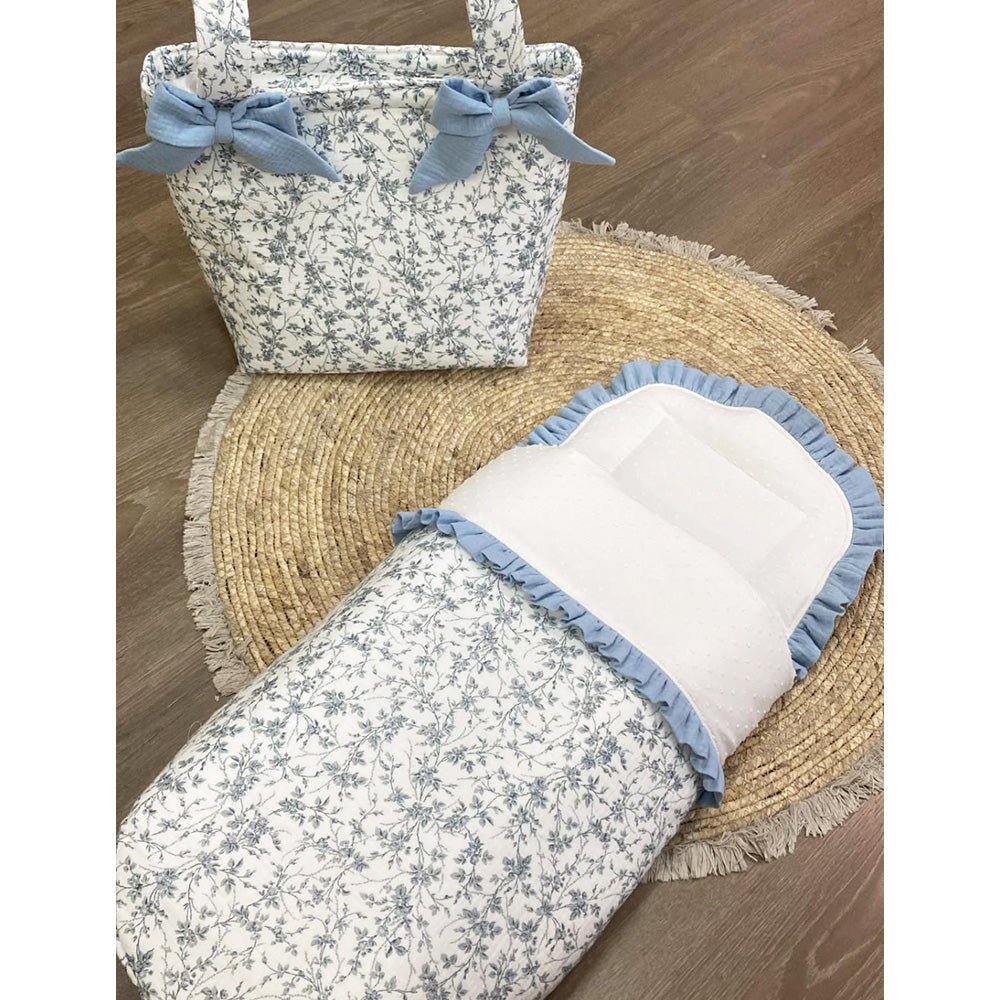 Saco Capazo a medida Flores azules 256 Nanetes - Nanetes