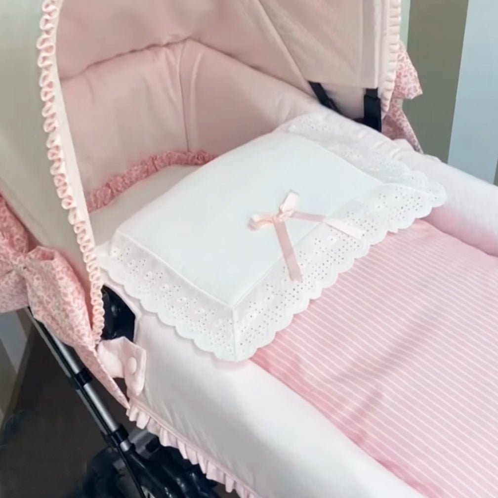 Saco Capazo Rayas rosa cuadrado Nanetes - Nanetes