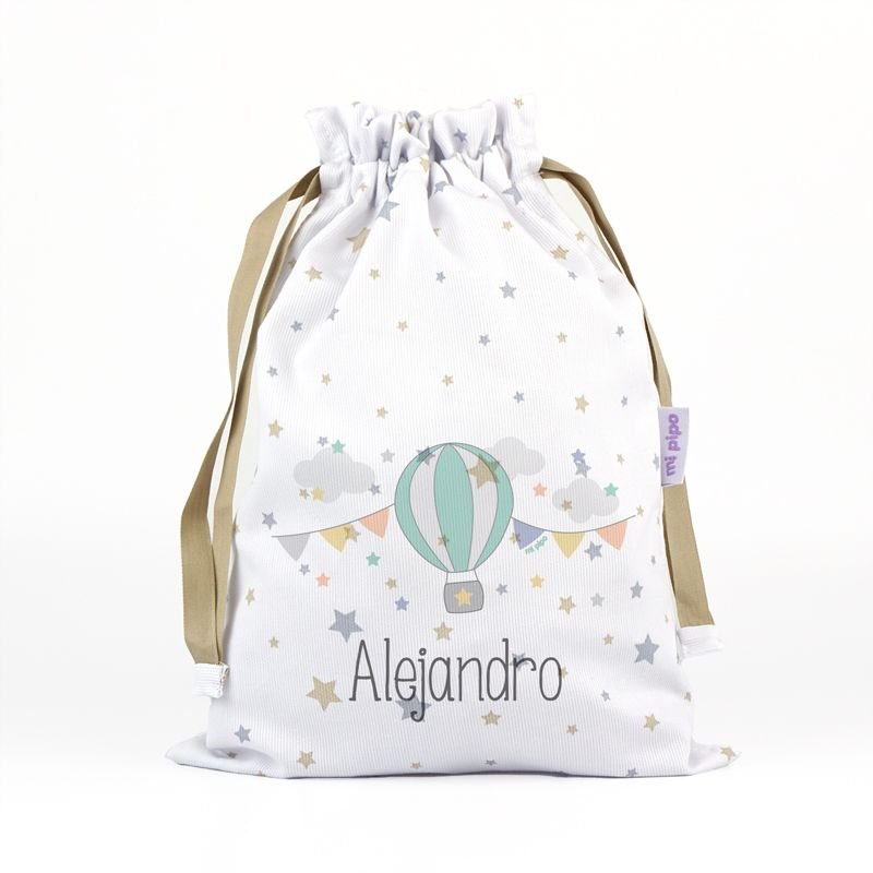 Bolsa Tela Niños Personalizada Saquito Globo - Nanetes
