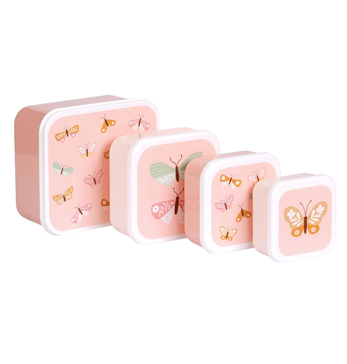 Set x4 fiambreras infantiles Mariposas - Nanetes