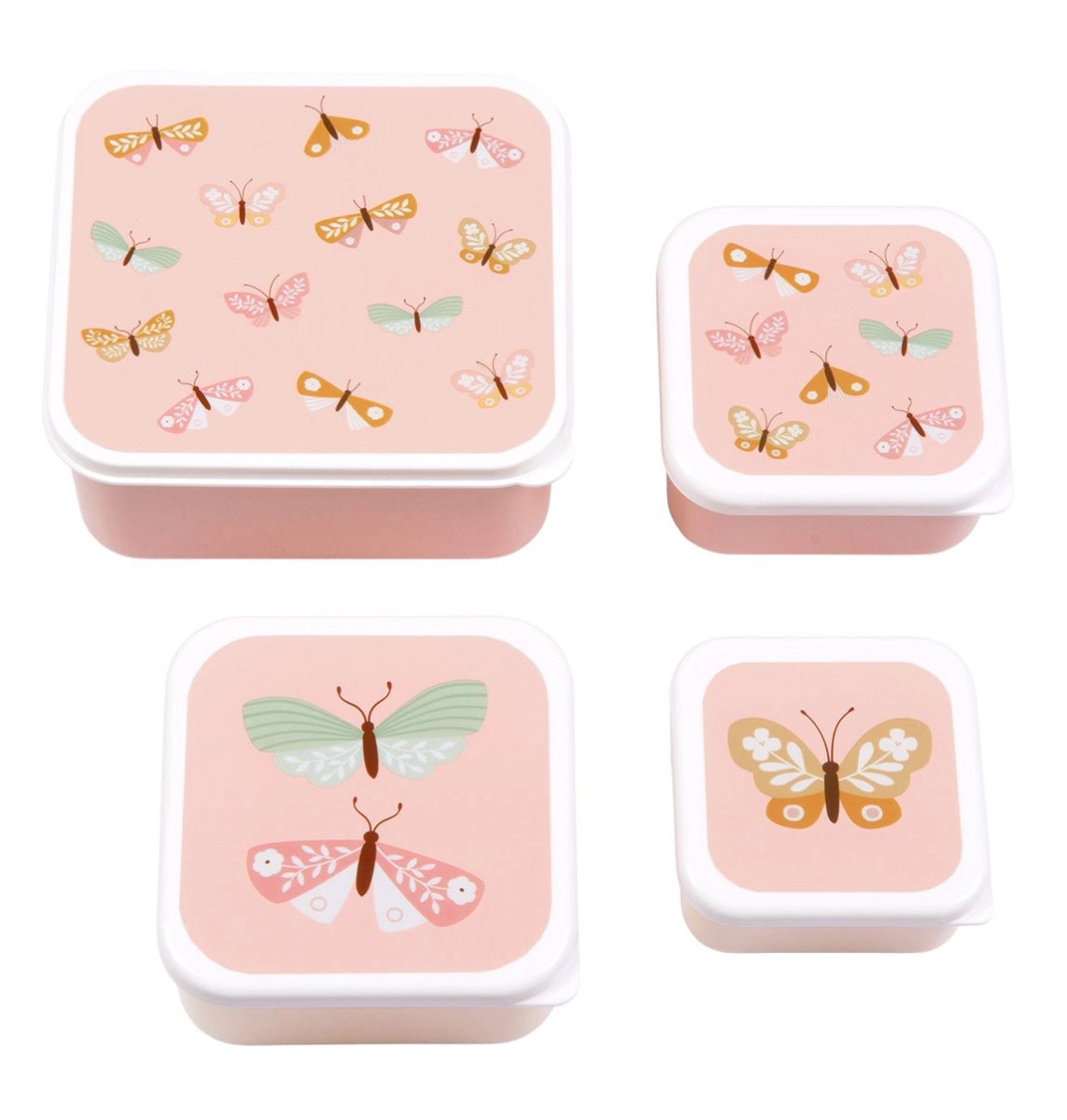 Set x4 fiambreras infantiles Mariposas - Nanetes