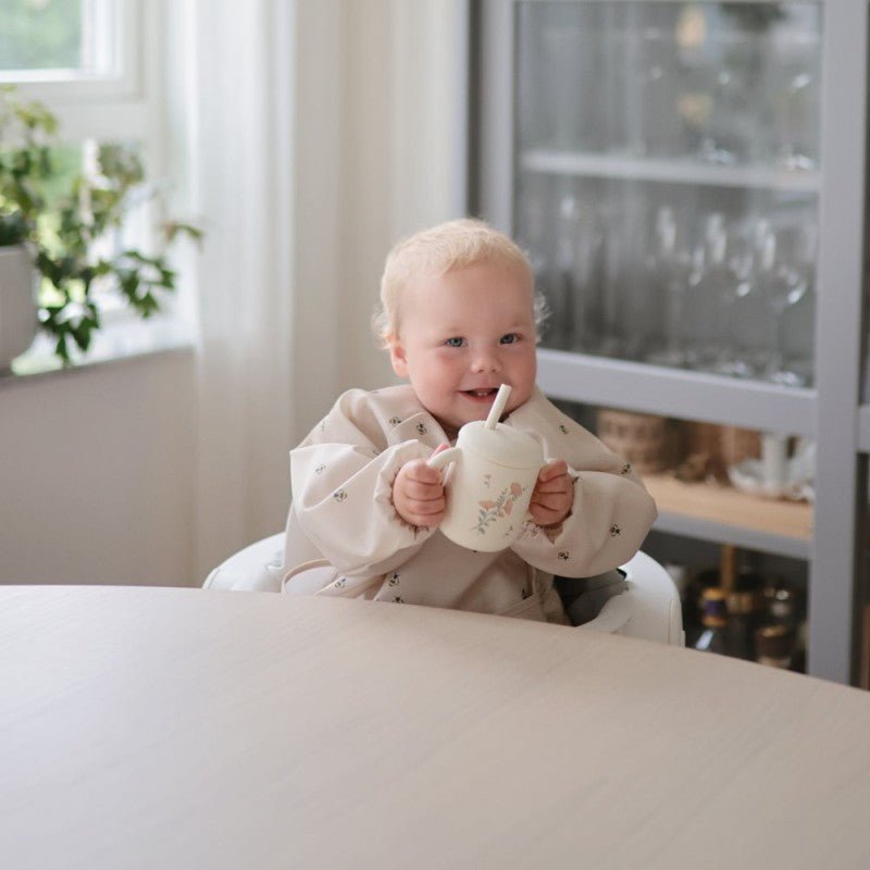 Taza didáctica con pajita silicona Flowers - Nanetes