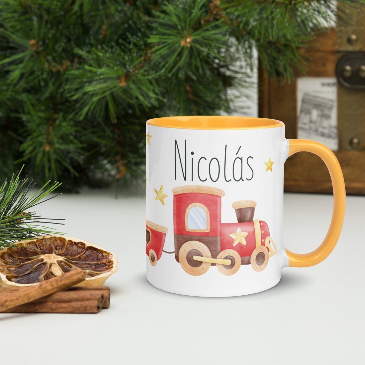 Taza Navideña Personalizada Tren Navidad Nanetes - Nanetes