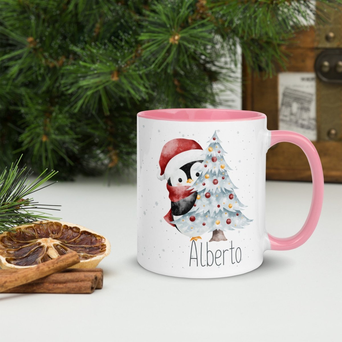 Taza Navidad Personalizada Arbol Pingu Nanetes - Nanetes