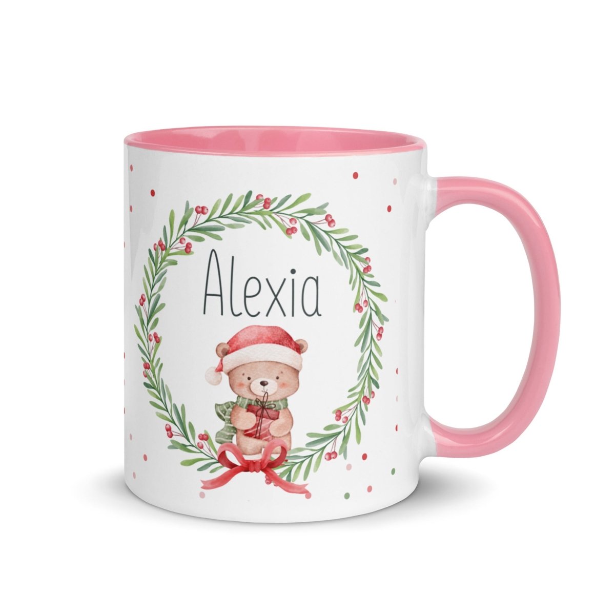 Taza Navideña Personalizada Osito Guirnalda Nanetes - Nanetes