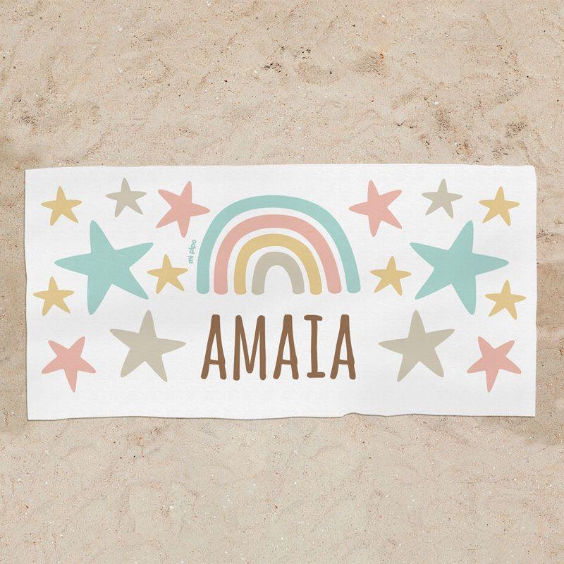 Toalla Ducha Personalizada Infantil Arco Iris - Nanetes #