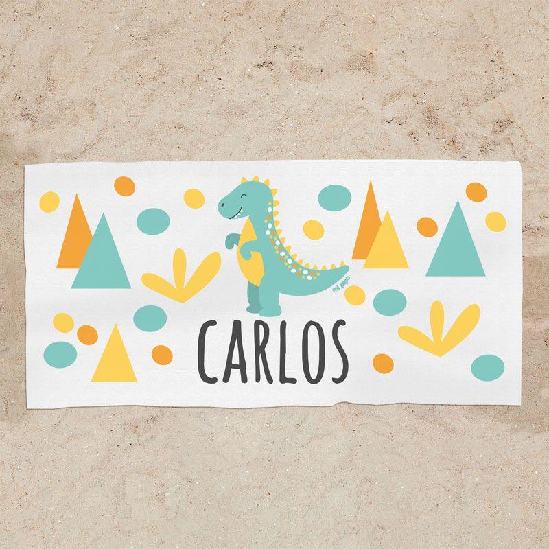 Toalla Ducha Personalizada Infantil Dino - Nanetes #