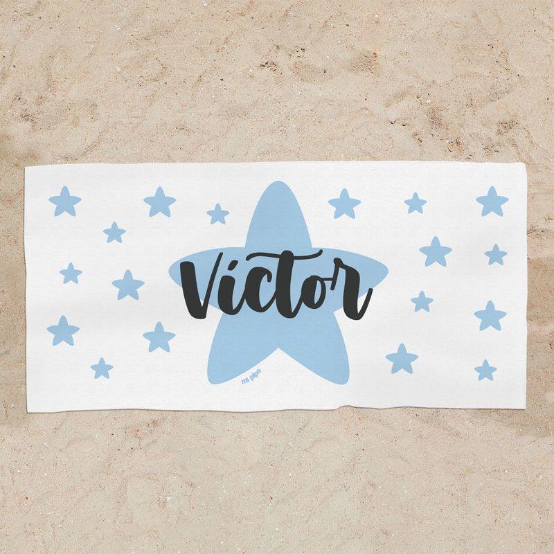 Toalla Ducha Personalizada Estrella Azul - Nanetes #