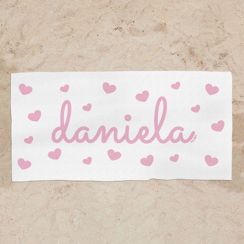 Toalla Ducha Personalizada Corazones - Nanetes #
