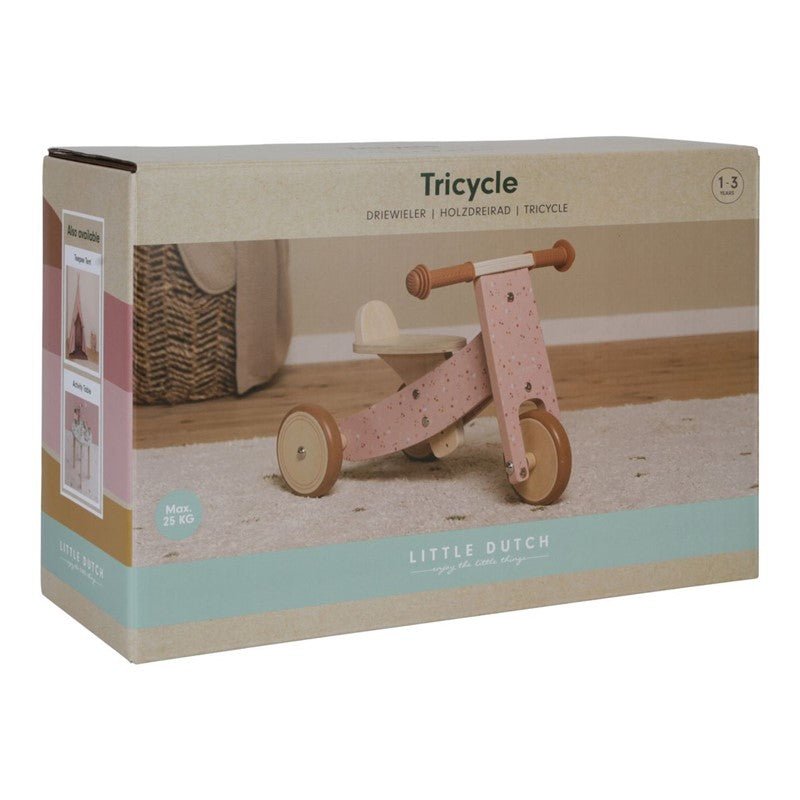 Triciclo Madera Rosa flores Little Duch - Nanetes