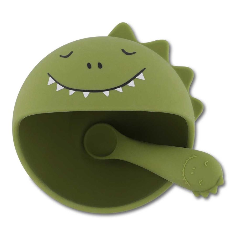 Vajilla infantil silicona Dino Trixie