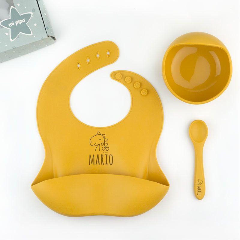 Vajilla Bebe Silicona Personalizada Dino - Nanetes #