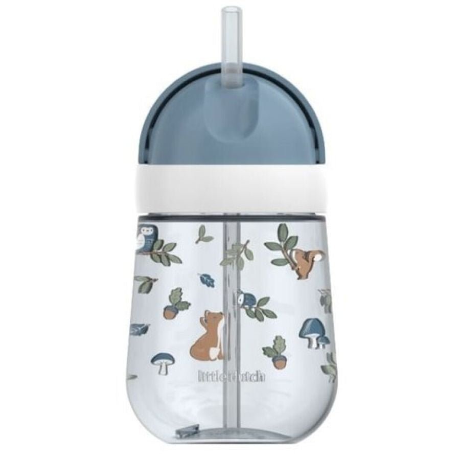 Vaso con pajita y tapa Forest azul Little Duch - Nanetes