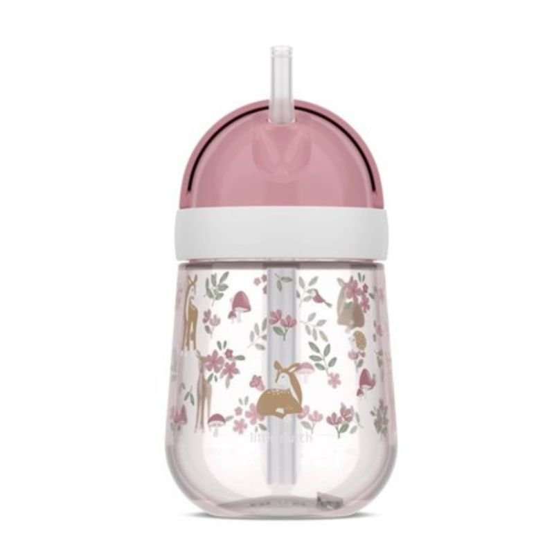 Vaso con pajita y tapa Fairy rosa Little Duch - Nanetes