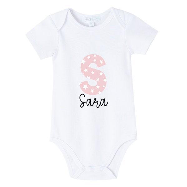 Body Bebe personalizado Inicial Rosa - Nanetes #
