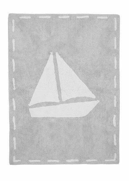 Alfombra Infantil Algodón 100% Lavable Galeón Aratextil Gris - Nanetes #