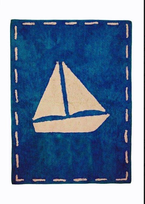 Alfombra Infantil Algodón 100% Lavable Galeón Aratextil Marino - Nanetes #