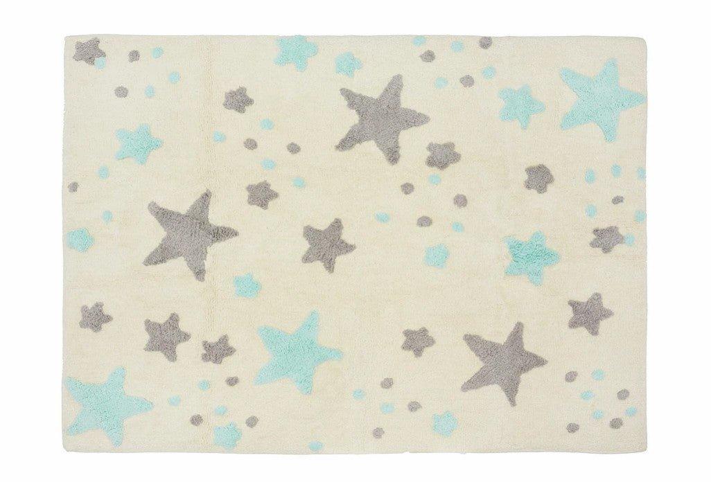Alfombra Infantil Algodón 100% Lavable Lluvia de Estrellas Aratextil Multicolor - Nanetes #