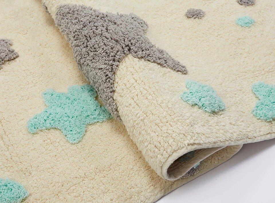 Alfombra Infantil Algodón 100% Lavable Lluvia de Estrellas Aratextil Multicolor - Nanetes #