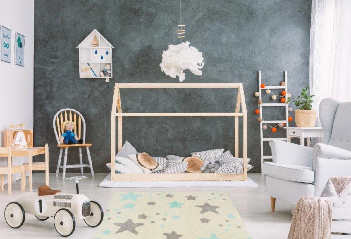 Alfombra Infantil Algodón 100% Lavable Lluvia de Estrellas Aratextil Multicolor - Nanetes #