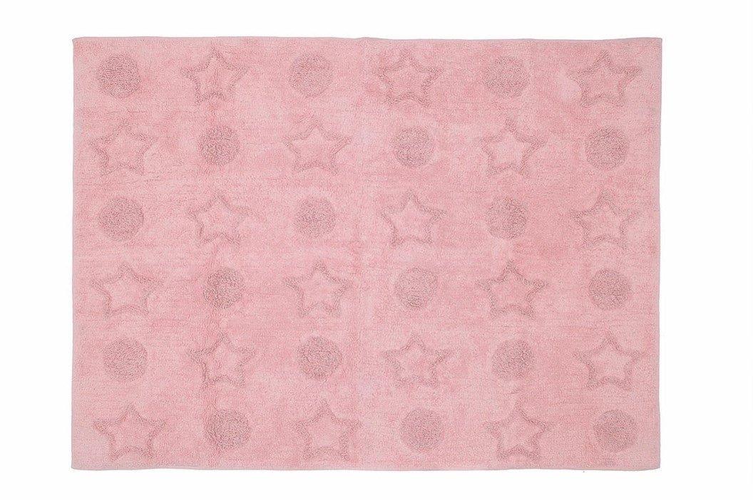 Alfombra Infantil Algodón 100% Lavable Planetas Aratextil Rosa - Nanetes #