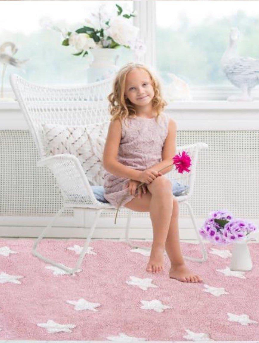 Alfombra Infantil Algodón Lavable Eden Rosa - Nanetes #